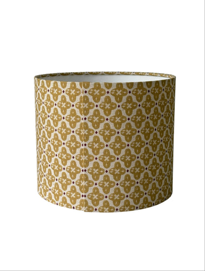 Another view of the back of the drum lampshade showing the pattern seam.