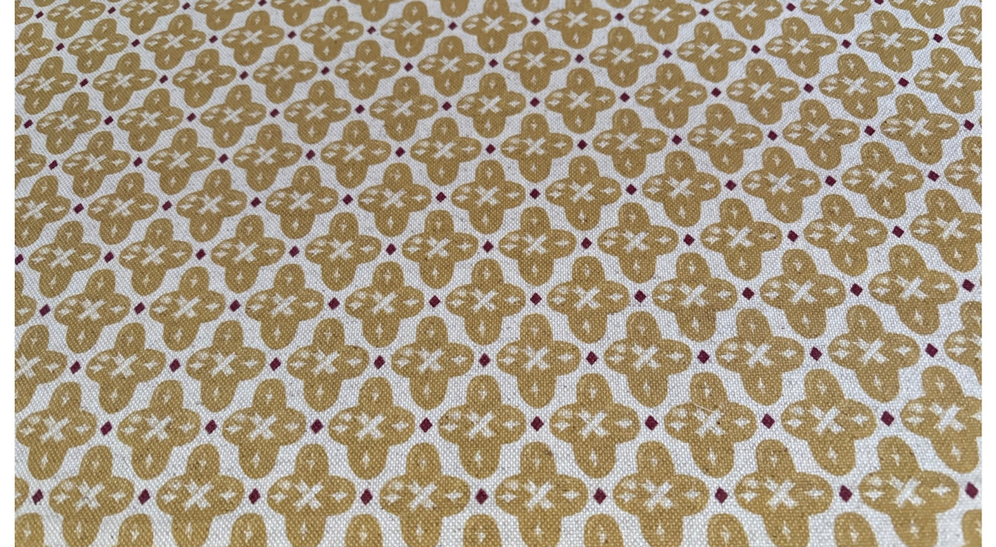 A close up of the fabric used to make the handmade 25cm drum lampshade.  The fabric is Billy Honey fabric by Prestigious Textiles.