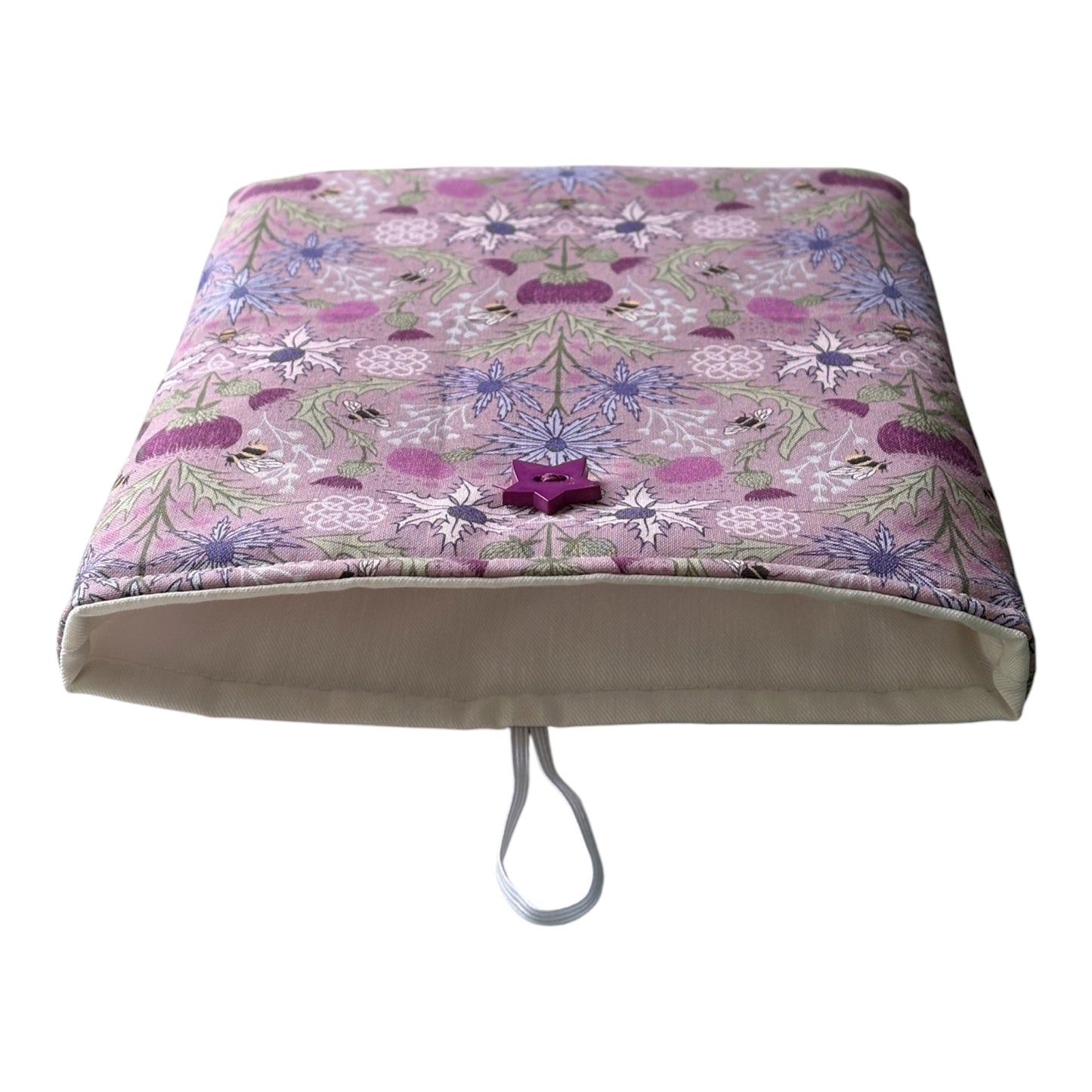 Handmade Padded Book Pouch, Book Lovers Gift, Book Sleeve, Floral Book Pouch, Book Accessory