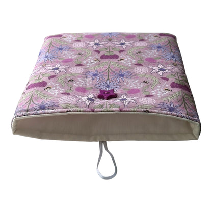 Handmade Padded Book Pouch, Book Lovers Gift, Book Sleeve, Floral Book Pouch, Book Accessory