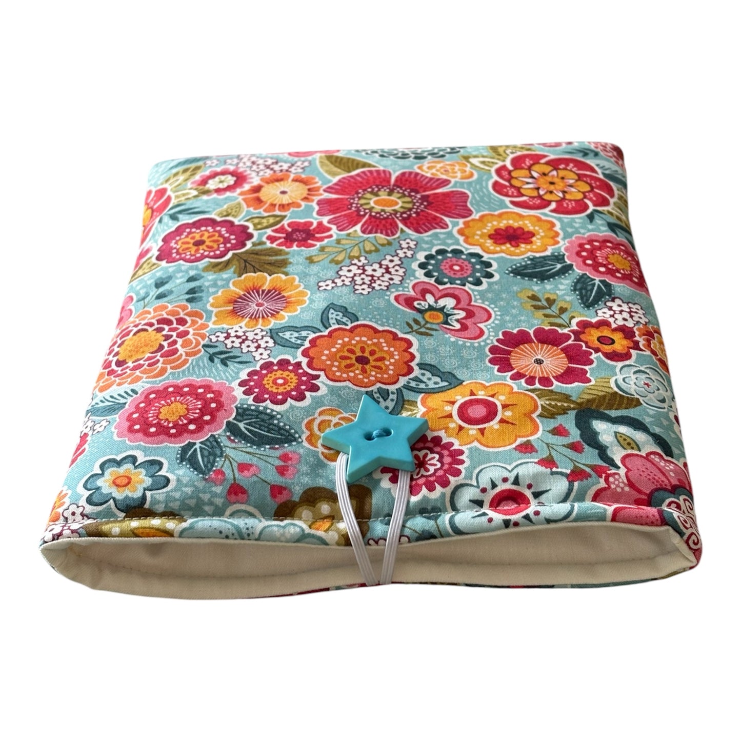 Handmade Padded Floral Book Pouch, Book Lovers Gift, Bookworm Gift, Book Cover
