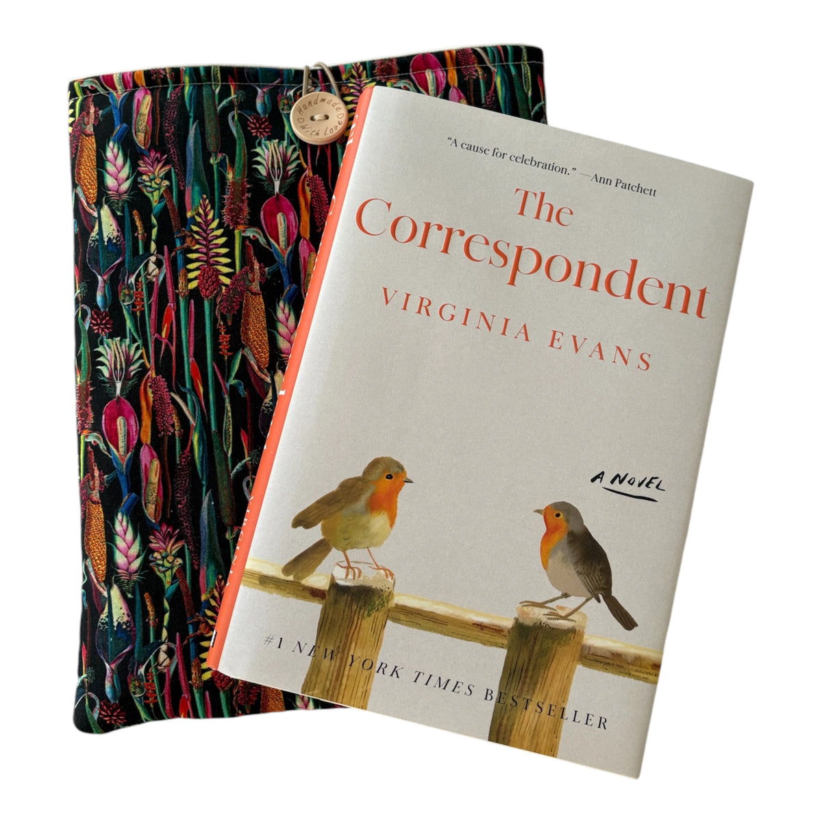 The hardback book in the photo is not included and is for illustrative purposes only.  The padded Book Pouch will protect books, a Kindle or iPad being approximately 10.5 inches by 8.5 inches (27cms x 21.5cms) but check the measurement of the device prior to placing an order.