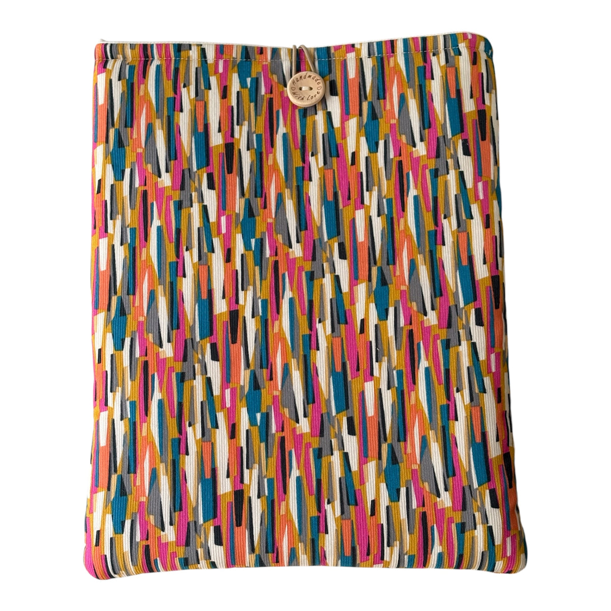Handmade Padded Multicolour iPad Pouch, Book Pouch, Book Sleeve, Book Cover, Kindle Sleeve, Book Lovers Gift