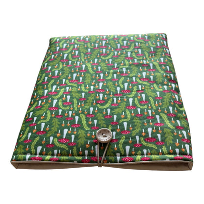 Handmade Padded Toadstool Fabric iPad Pouch, Tablet Sleeve, Book Lovers Gift, Book Accessory