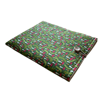 The handmade pouch is approximately 27cms  21.5cms and would also be suitable as a Book Lovers Gift to protect books whilst being carried on the go.  If ordering for an electronic device please check the measurement of the device prior to placing an order.