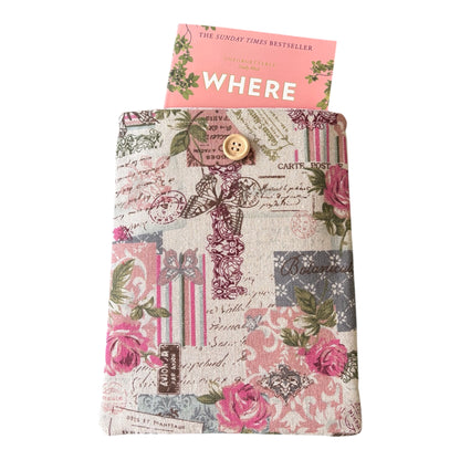 Please note the book in the listing photos is not included and is for illustrative purposes only.  The handmade Book Pouch is approximately 23cms x 18cms (9inches x 7inches) and may also offer protection for a Kindle e-Reader but check the measurement of the device prior to placing an order.