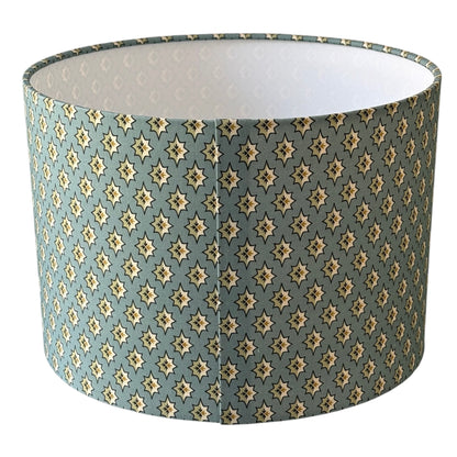 Another photo of the back of the shade and the seam.  The handmade shade is lined with fire retardant white PVC which meets UK Standards and has passed the Lighting Association Glow Wire Test.  It is recommended a low energy or LED bulb is used equivalent to a maximum of 60 watts.