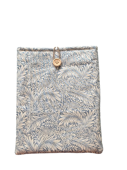Handmade Padded Book Pouch, Book Lovers Gift, William Morris Larkspur Fabric, Book Cover