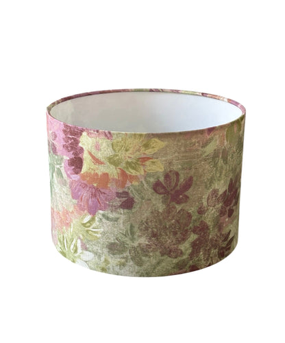 The drum lampshade is 30cms in diameter and height of 21cms.  The handmade shade meets UK Standards and has passed the Lighting Association Glow Wire Test.