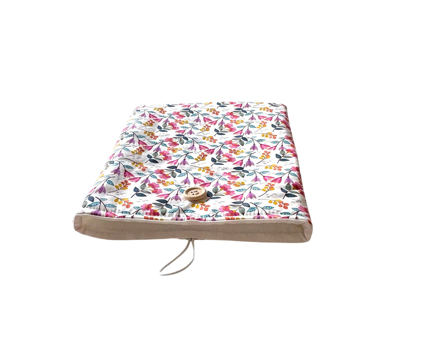 Handmade Padded Floral Book Pouch, Book Lovers Gift, Kindle e-Reader Cover