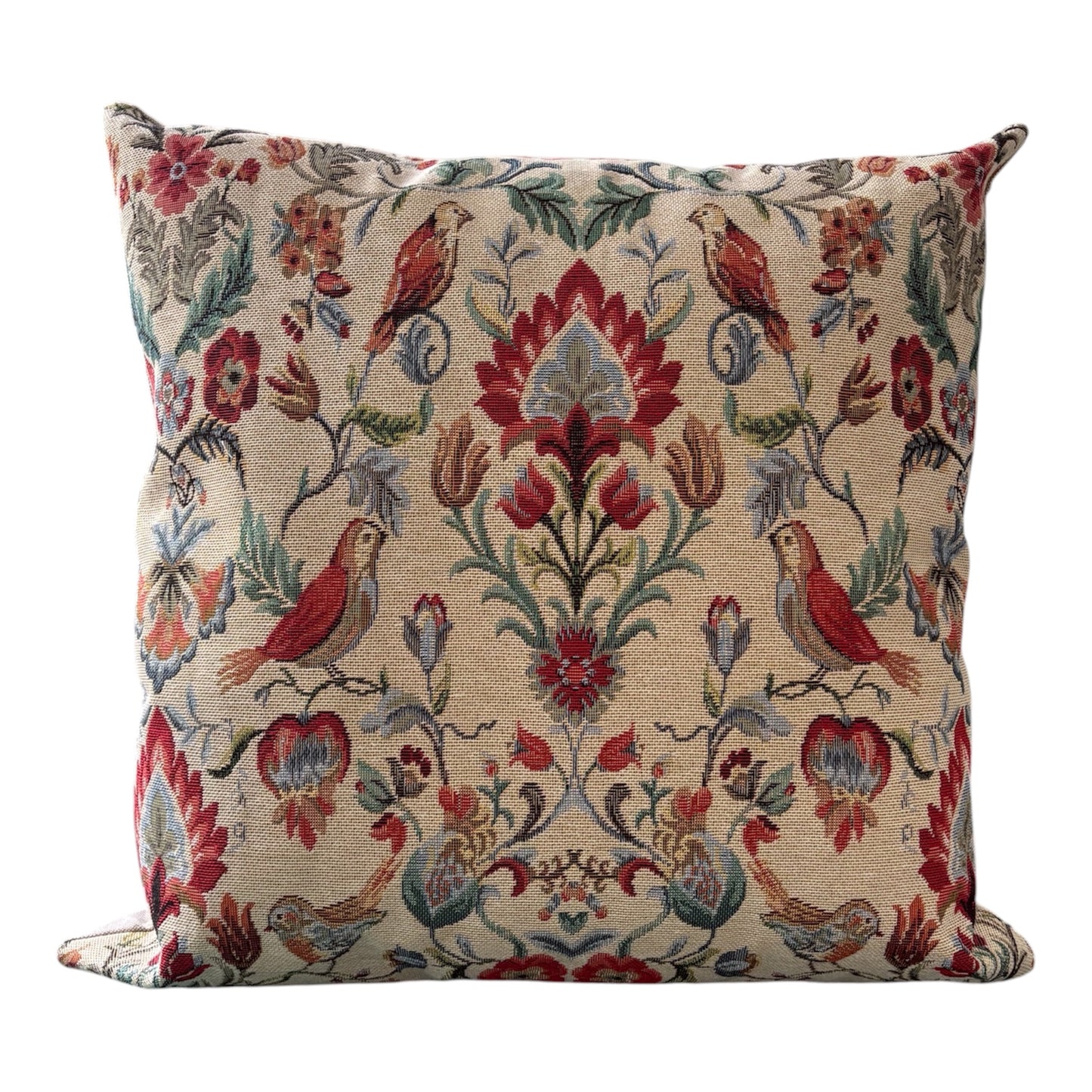 Handmade Zipped William Morris Cushion Covers, Bird Flowers Tapestry Fabric Cushion Cover