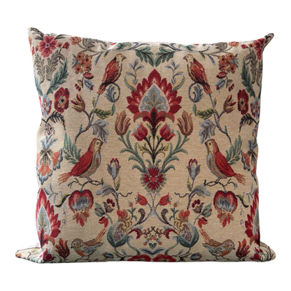 Handmade Zipped William Morris Cushion Covers, Bird Flowers Tapestry Fabric Cushion Cover