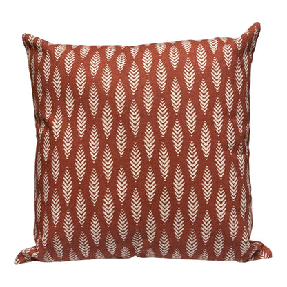 Handmade Zipped Cushion Cover, Leaf Pattern Fabric Cushion Cover, Pillow Cover, Scatter Cushion Cover