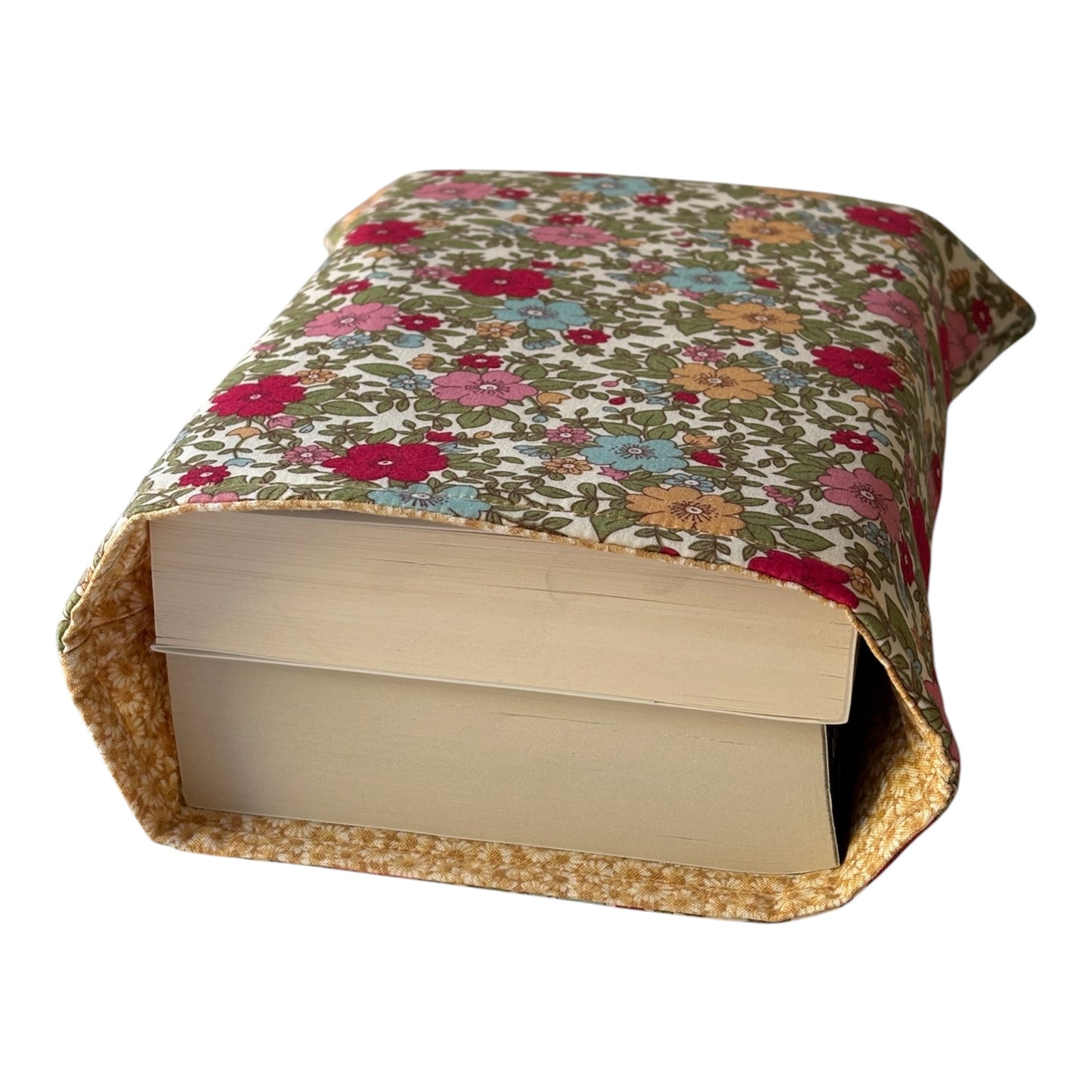 Handmade Padded Multicolour Floral Book Pouch, Book Lovers Gift, Book Sleeve, Book Cover