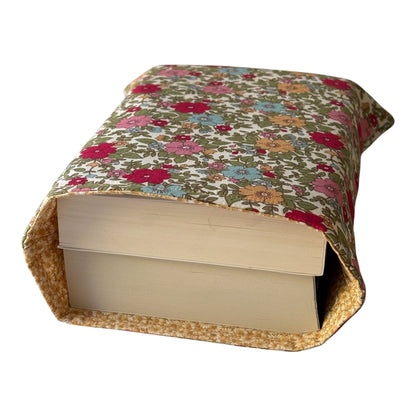 Handmade Padded Multicolour Floral Book Pouch, Book Lovers Gift, Book Sleeve, Book Cover