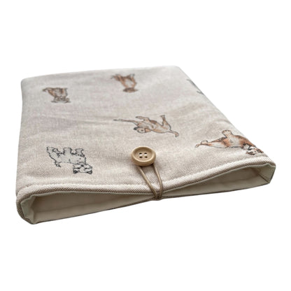 The padded Book Cover is approximately 23cms x 18cms (9" x 7") and would also offer protection for a Kindle e-Reader but check the measurement of the device prior to placing an order.