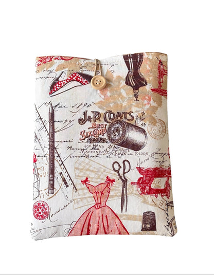 Handmade padded Book Pouch being approximately 23cms x 18cms and would be an ideal Book Lovers Gift to protect precious books from wear and tear whilst being carried on the go.