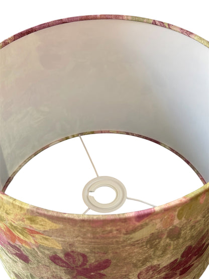 A view of the lampshade from the top hand rolled rim.