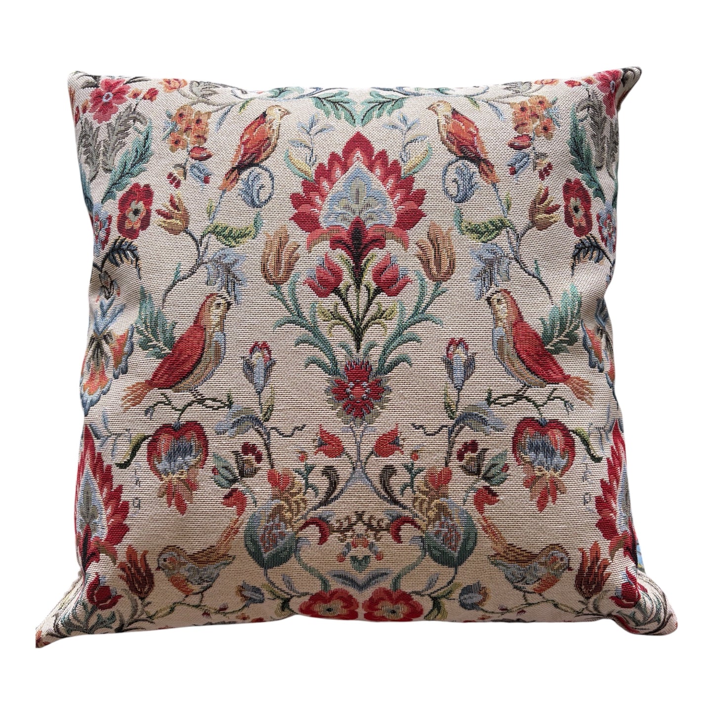 Handmade Zipped William Morris Cushion Covers, Bird Flowers Tapestry Fabric Cushion Cover