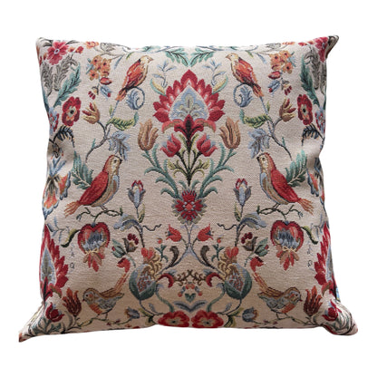 Handmade Zipped William Morris Cushion Covers, Bird Flowers Tapestry Fabric Cushion Cover