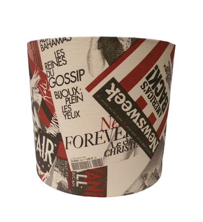Fashion Magazines Fabric Lampshade - 20cm Handmade Drum Lampshade