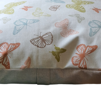 Pretty Pastel Butterflies - Handmade Zipped Cushion Cover