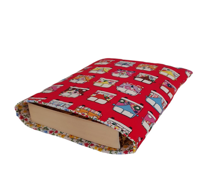 Padded Book Pouch - Book Lovers Gift - Multicolour Campers