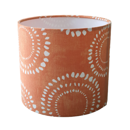 Orange & White Circles 20cm Drum Shade - Handmade Lampshade