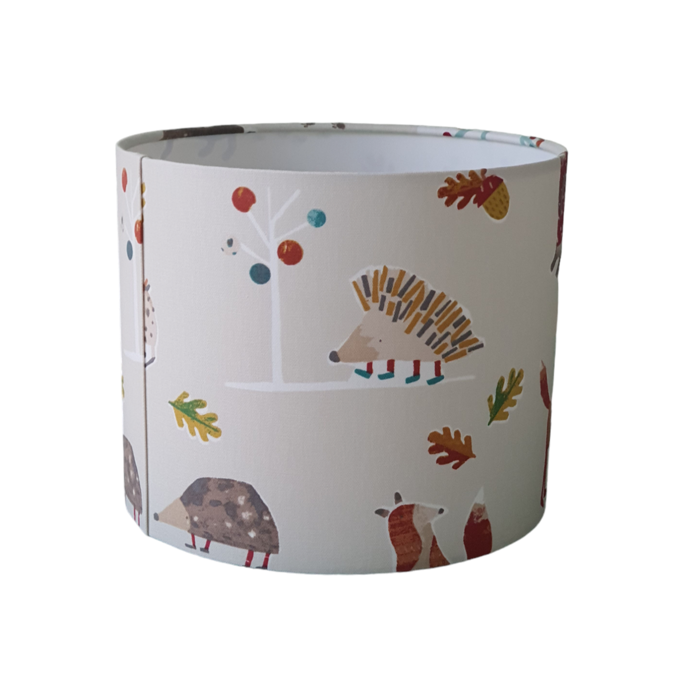 Handmade 25cm Drum Lampshade - Woodland and Forest Animals