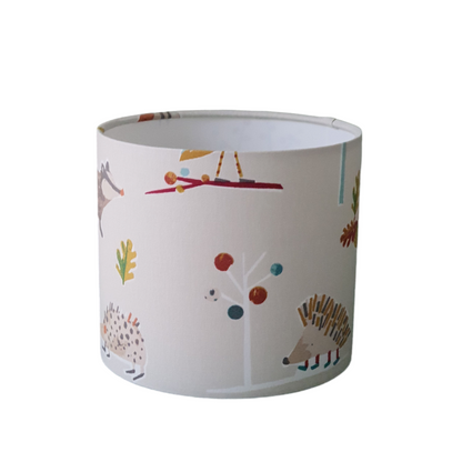 Handmade 20cm Drum Lampshade - Woodland and Forest Animals