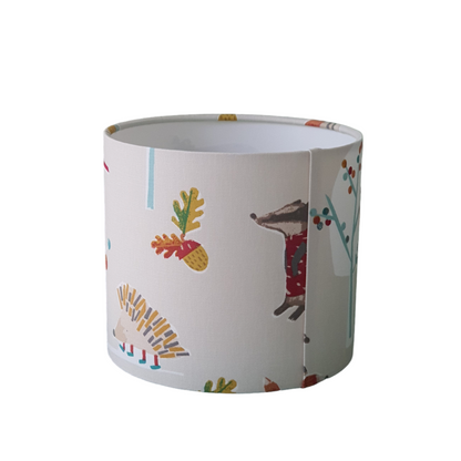 Handmade 20cm Drum Lampshade - Woodland and Forest Animals
