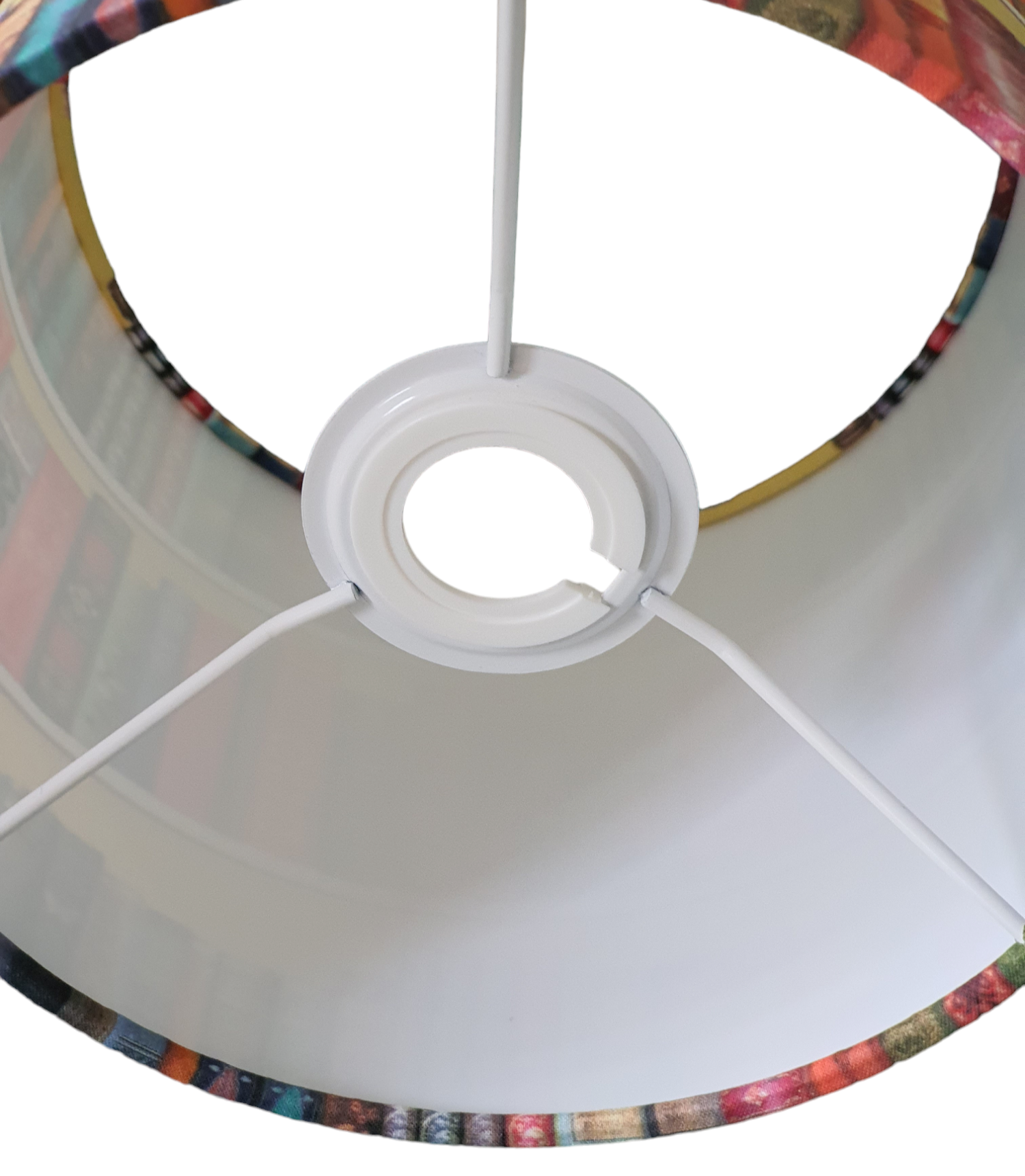 Another photo of the inside of the handmade drum shade.