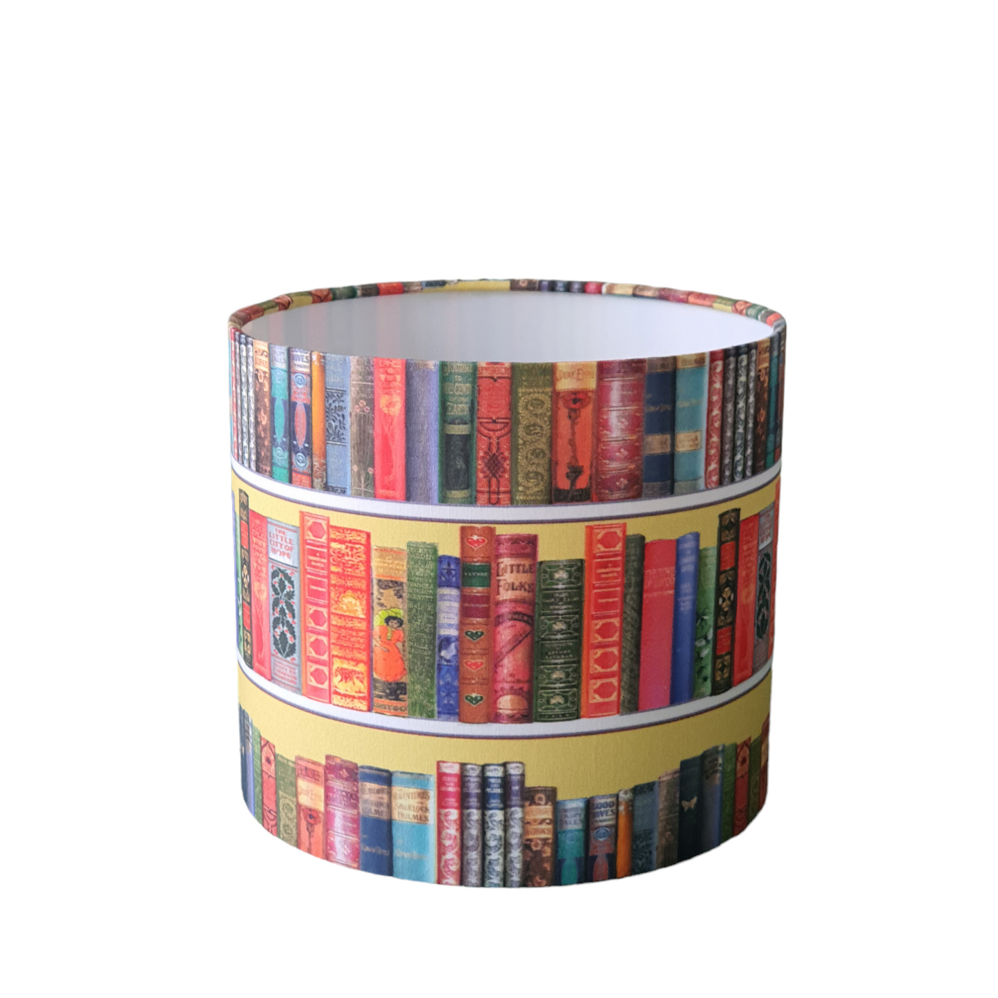 Handmade 20cm Books Fabric Drum Lampshade, Book Lovers Gift, Classic Books Lampshade