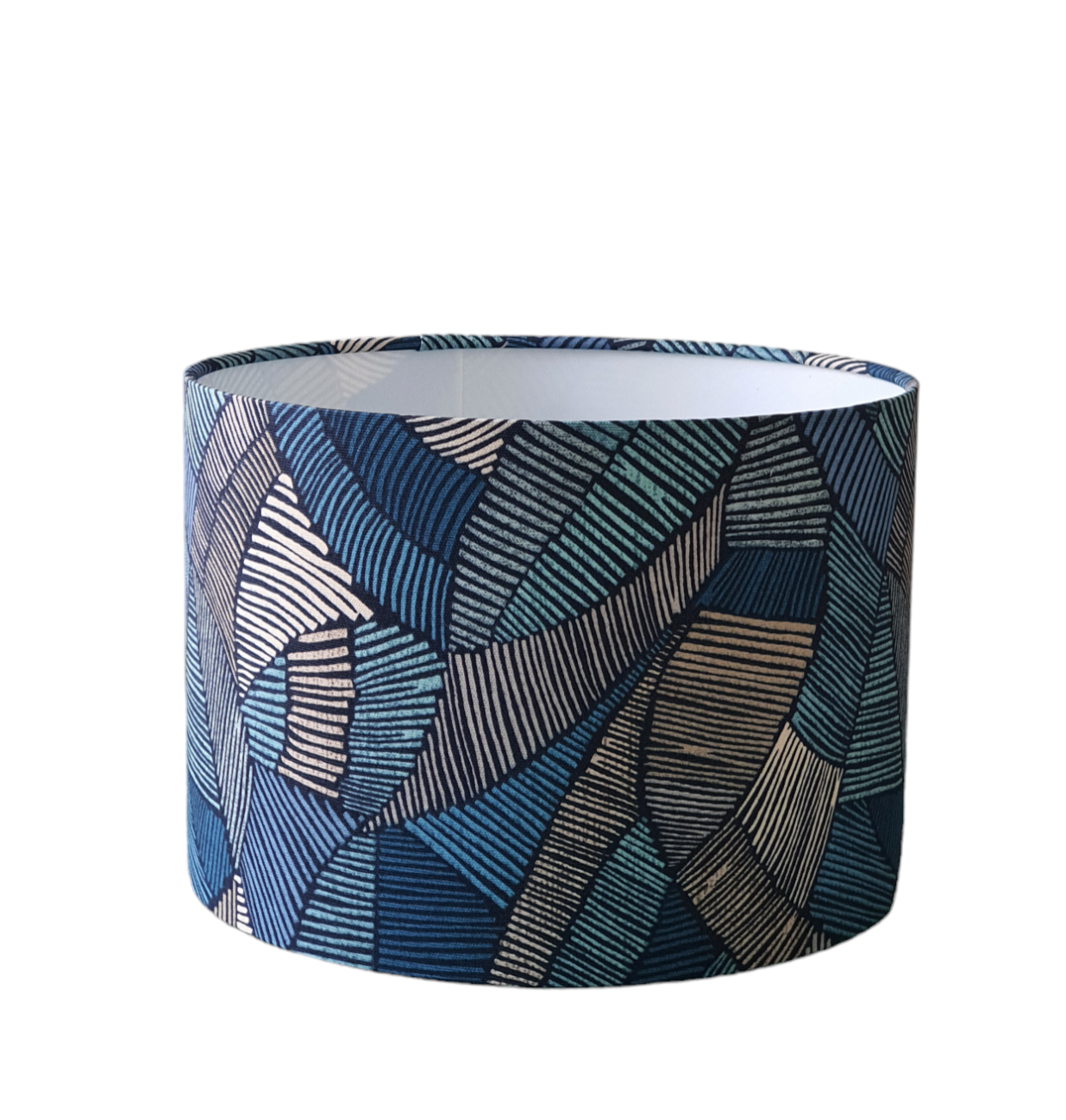 Handmade 30cm Drum Shade - Blue iLiv Definity Riviera Fabric