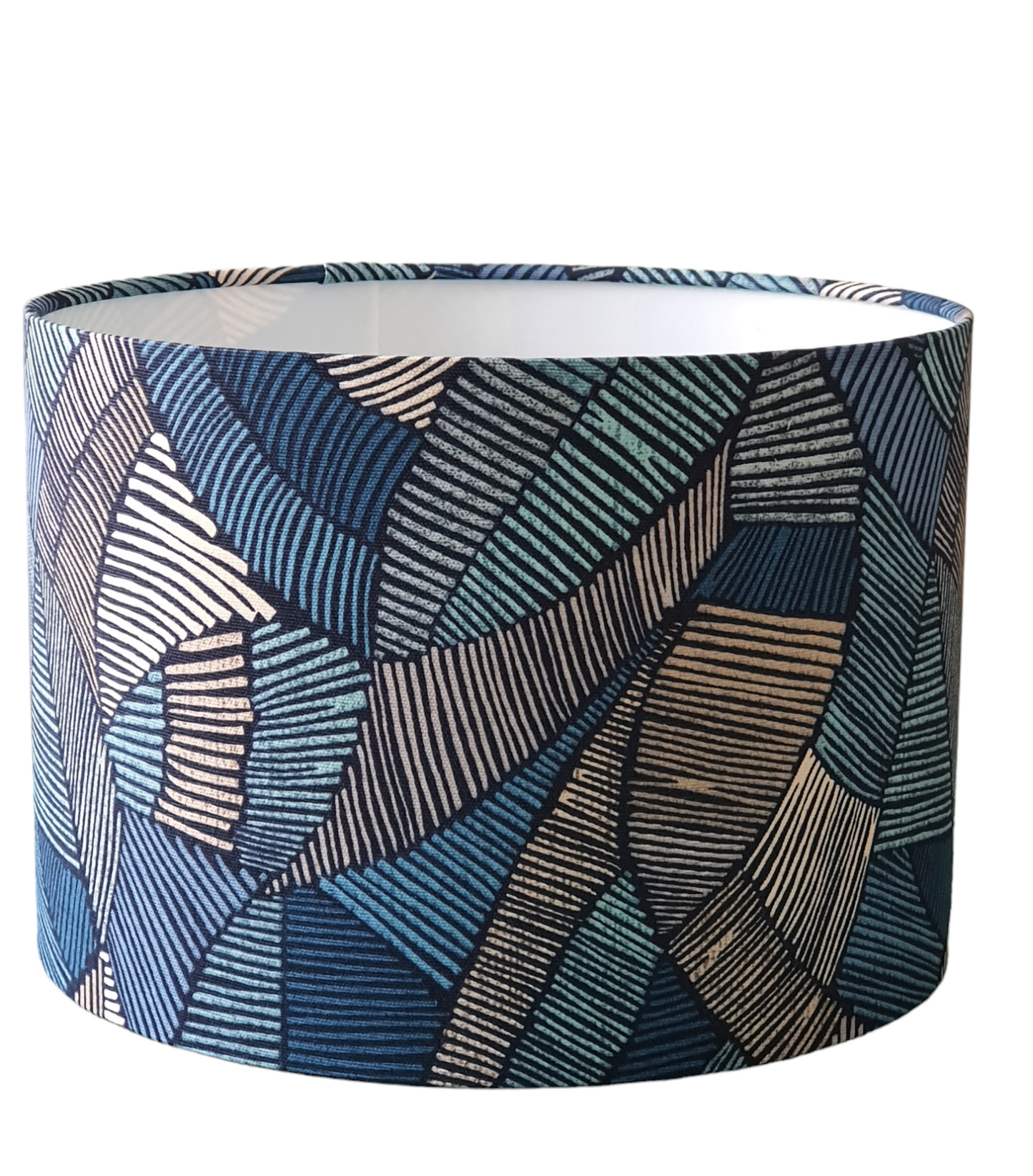 Handmade 30cm Drum Shade - Blue iLiv Definity Riviera Fabric