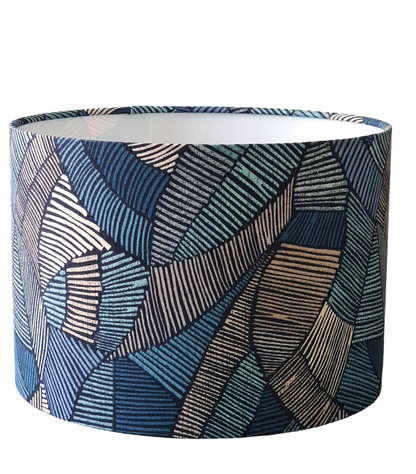 Handmade 30cm Drum Shade - Blue iLiv Definity Riviera Fabric