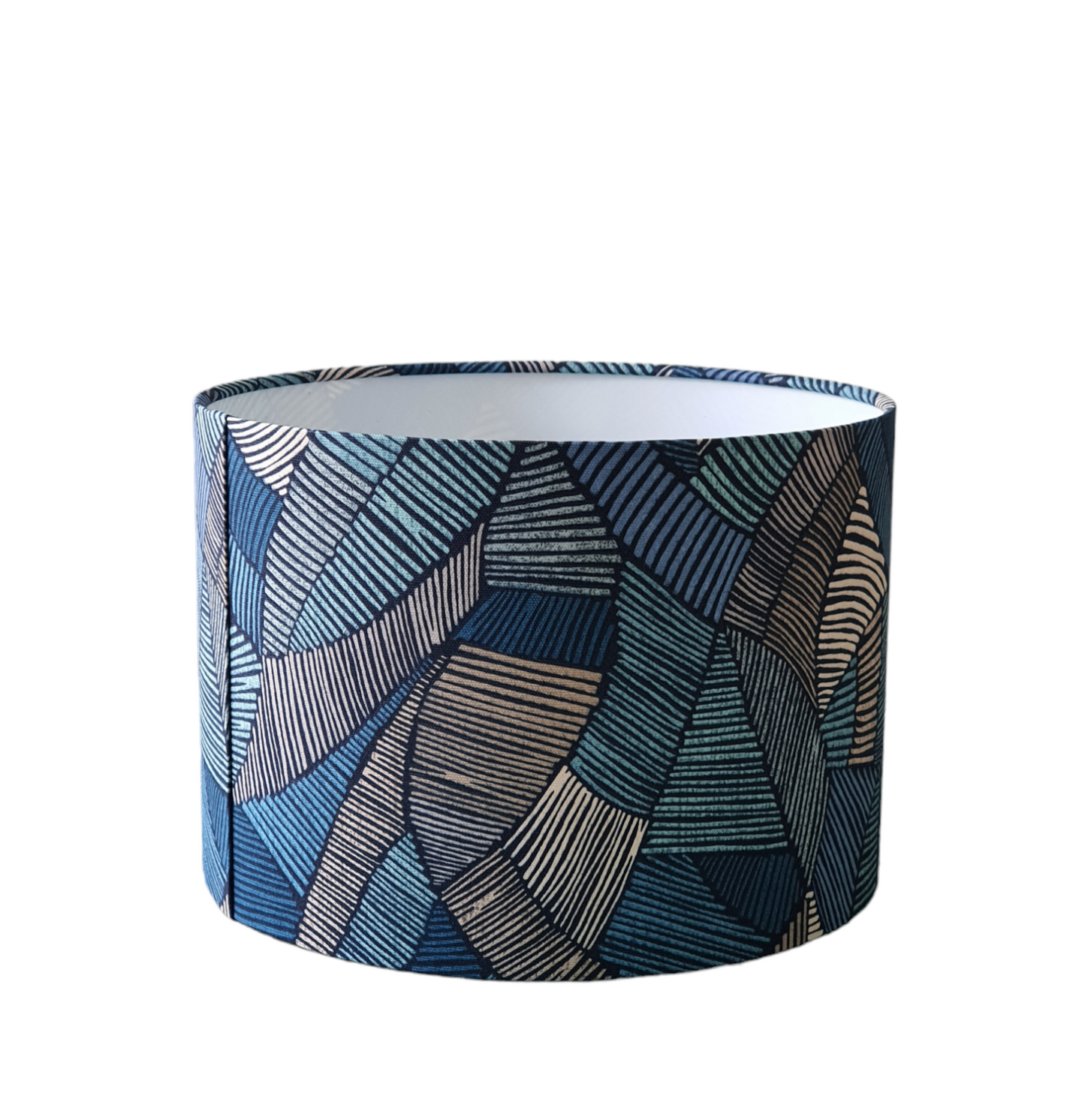 Handmade 30cm Drum Shade - Blue iLiv Definity Riviera Fabric