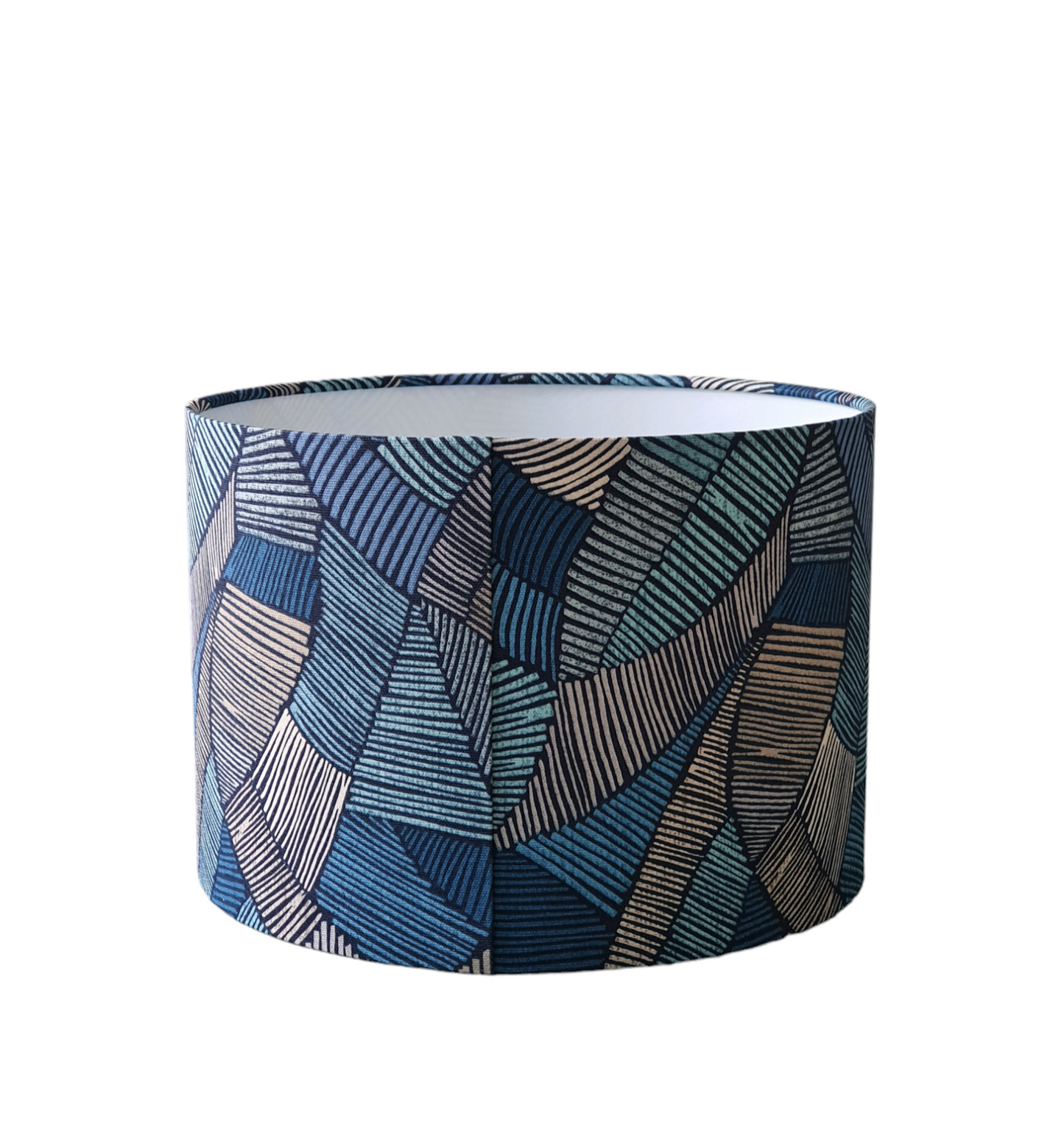 Handmade 30cm Drum Shade - Blue iLiv Definity Riviera Fabric