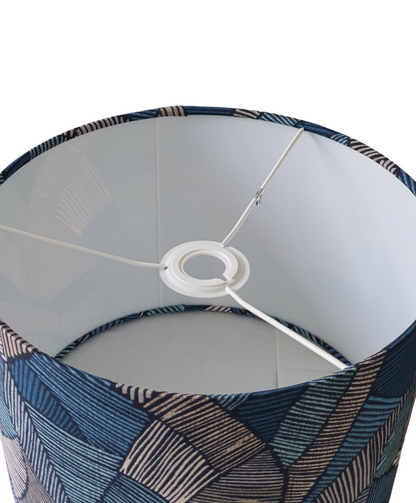 Handmade 30cm Drum Shade - Blue iLiv Definity Riviera Fabric