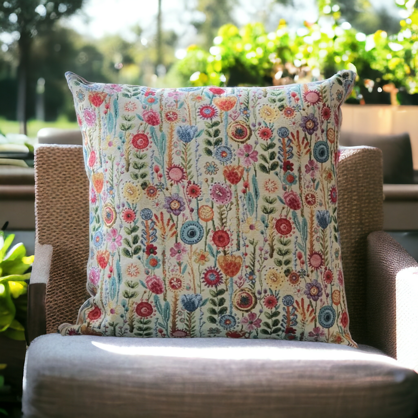 Kew Gardens Fabric - Handmade Floral Zipped Cushion Cover