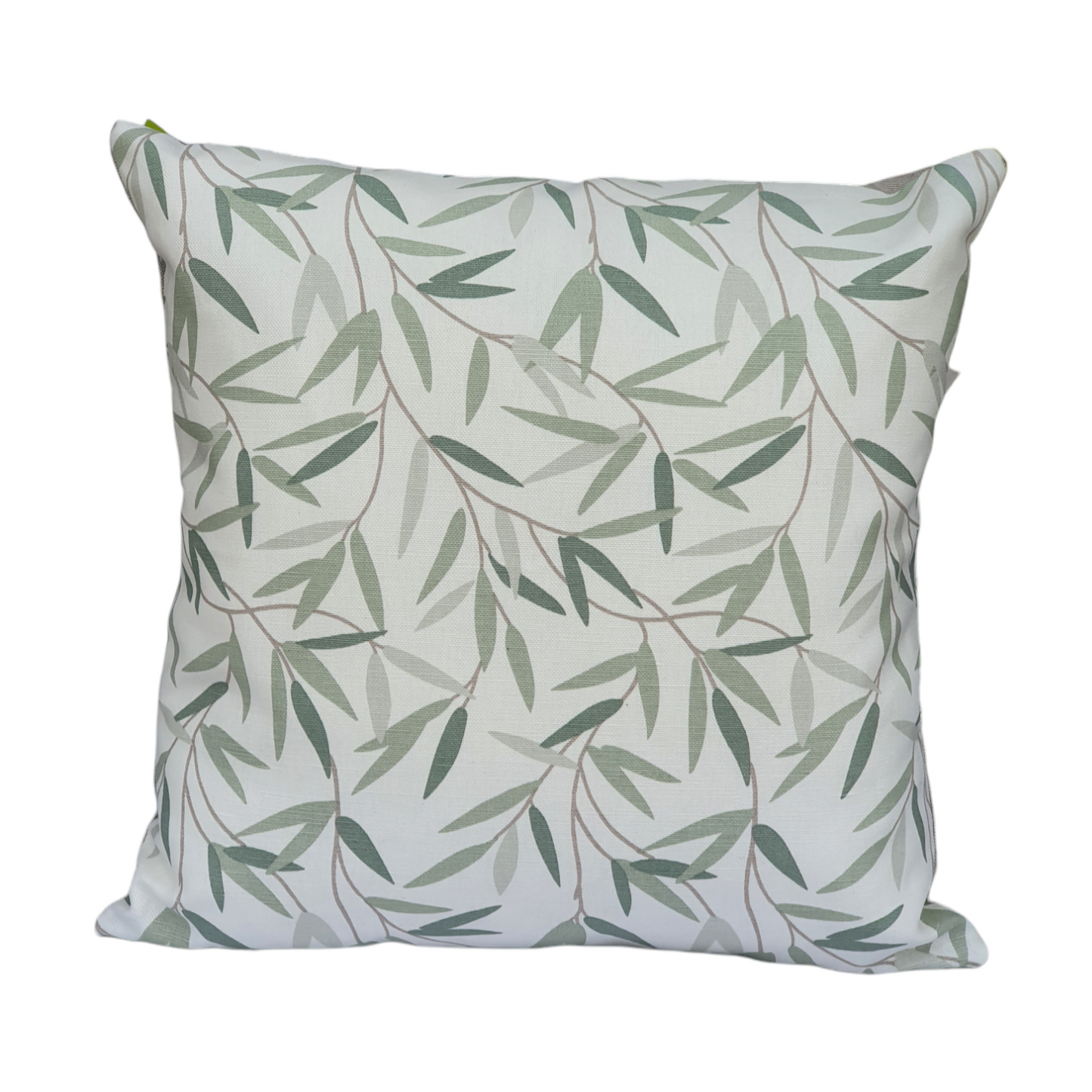 Handmade Zipped Cushion Cover - Laura Ashley Green Leaf Willow Fabric - 44cms x 44cms