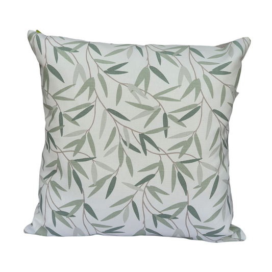 Handmade Zipped Cushion Cover - Laura Ashley Green Leaf Willow Fabric - 44cms x 44cms