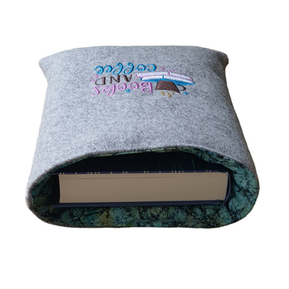 Handmade Embroidered Padded Book Cover - Book Lovers Gift - Book Pouch
