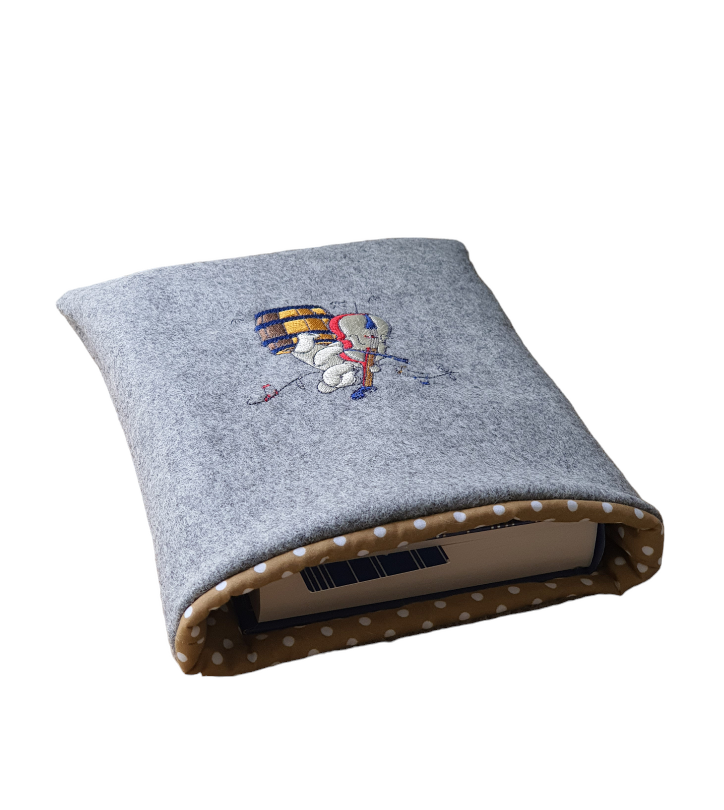 Handmade Padded Embroidered Book Cover - Book Lovers Gift - Musical Instrument