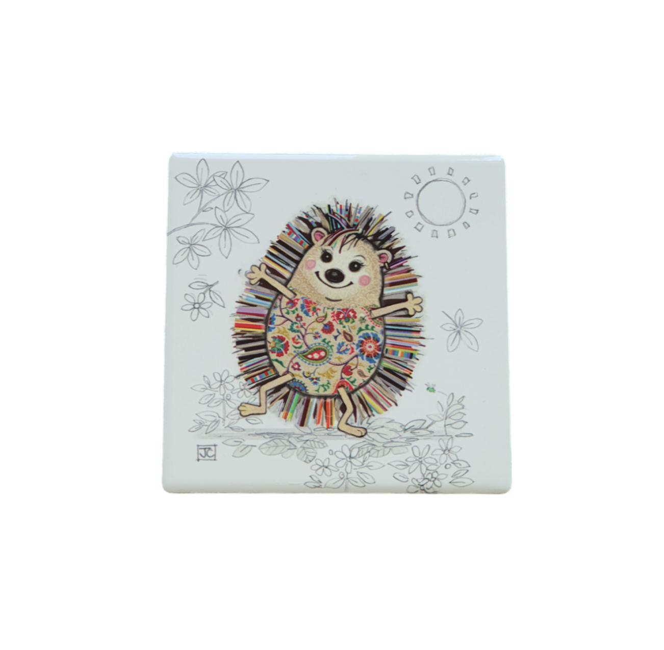 Bug Art Hattie Hedgehog Ceramic Coaster