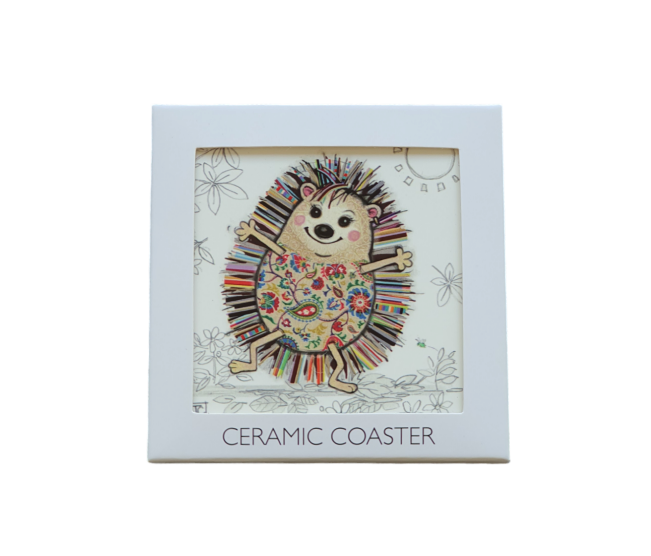 Bug Art Hattie Hedgehog Ceramic Coaster