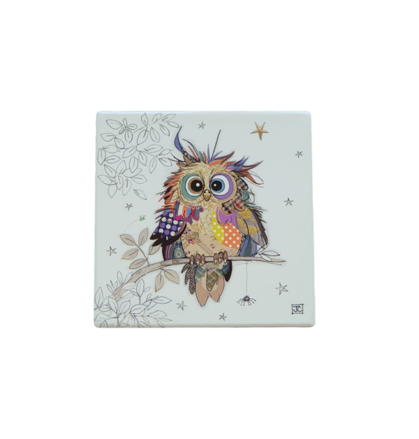 Otto Owl Bug Art Ceramic Coaster