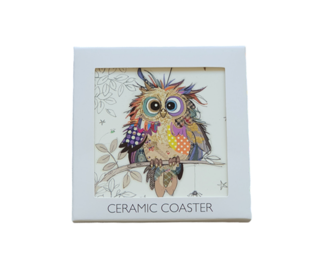 Bug Art Otto Owl Ceramic Coaster 