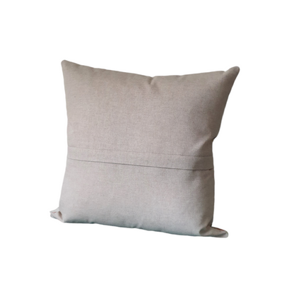 Handmade Ochre Grey Blue Karlstad Fabric Zipped Cushion Cover