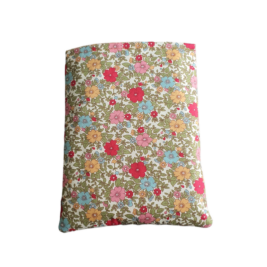 Handmade multicolour floral padded Book Pouch and would be an ideal Book Lovers Gift.